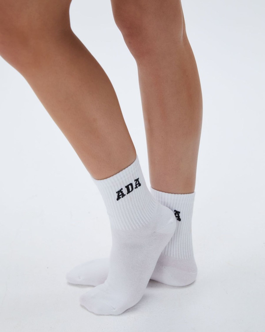 Adanola 3 Pack Ada Socks - White/Black, Black/Cream, Light Grey Melange/Black