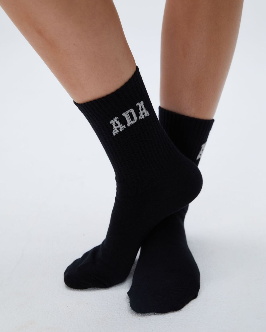 Adanola 3 Pack Ada Socks - White/Black, Black/Cream, Light Grey Melange/Black