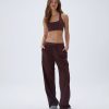 Adanola Branded Waistband Pant - Burgundy