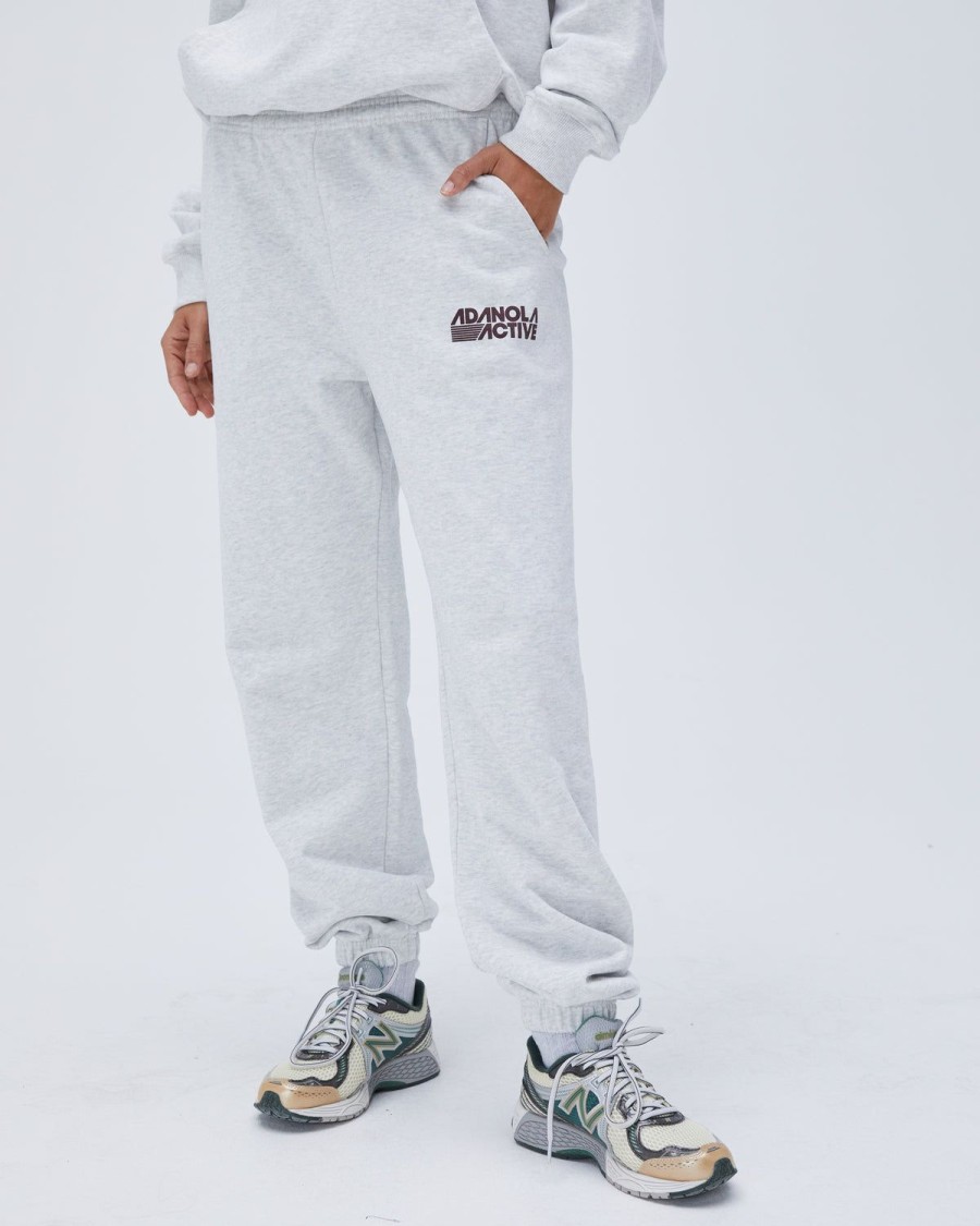 Adanola Retro Sport Sweatpants - Light Grey Melange