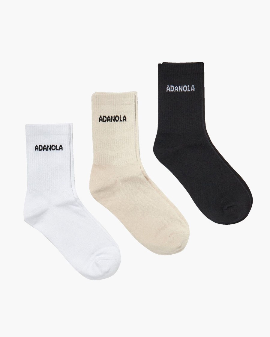 Adanola 3 Pack Socks - White, Cream, Black