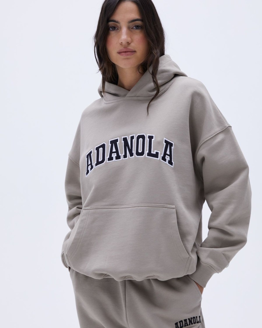 Adanola Varsity Oversized Hoodie - Clay Beige