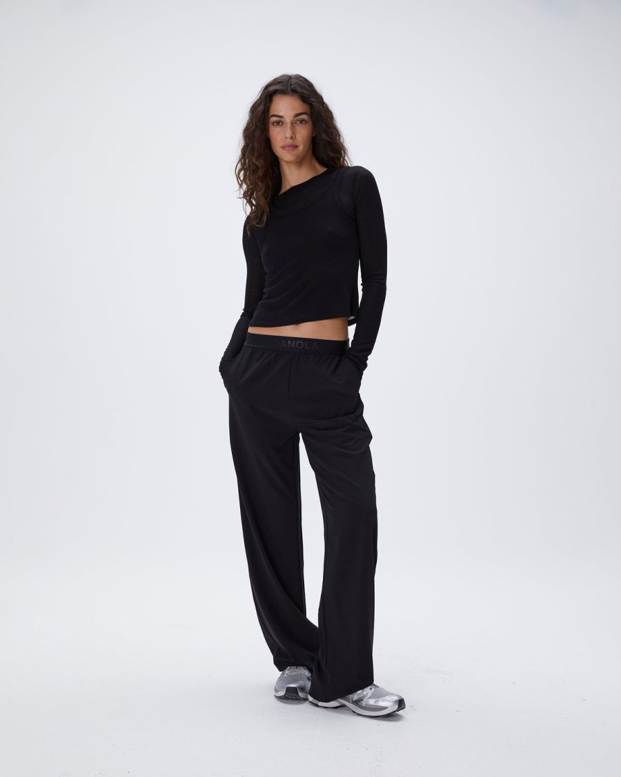 Adanola Branded Waistband Pants - Black