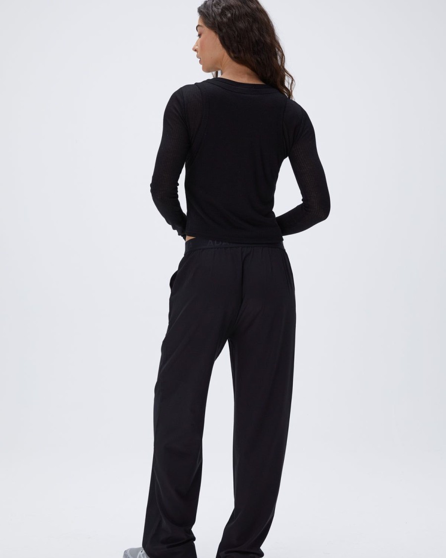 Adanola Branded Waistband Pants - Black