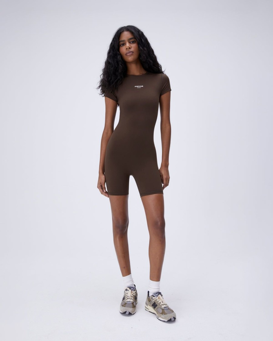 Adanola Ultimate Short Sleeve Romper - Espresso Brown