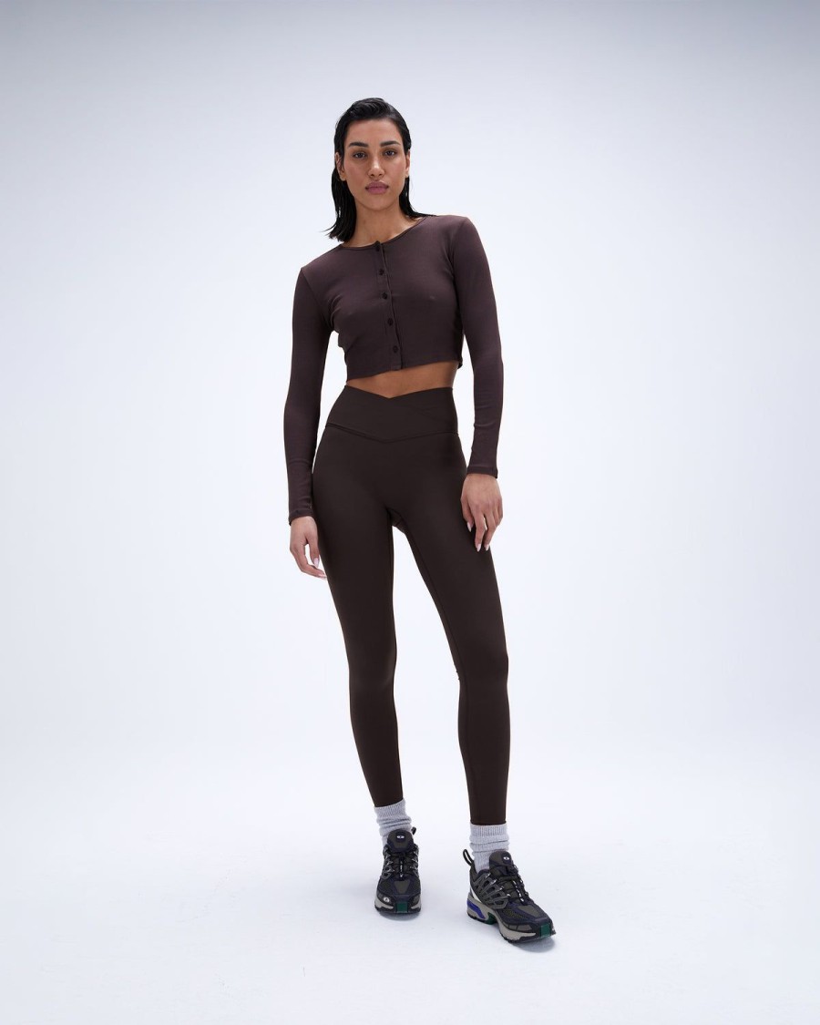 Adanola Ultimate Wrap Over Leggings - Coffee Bean