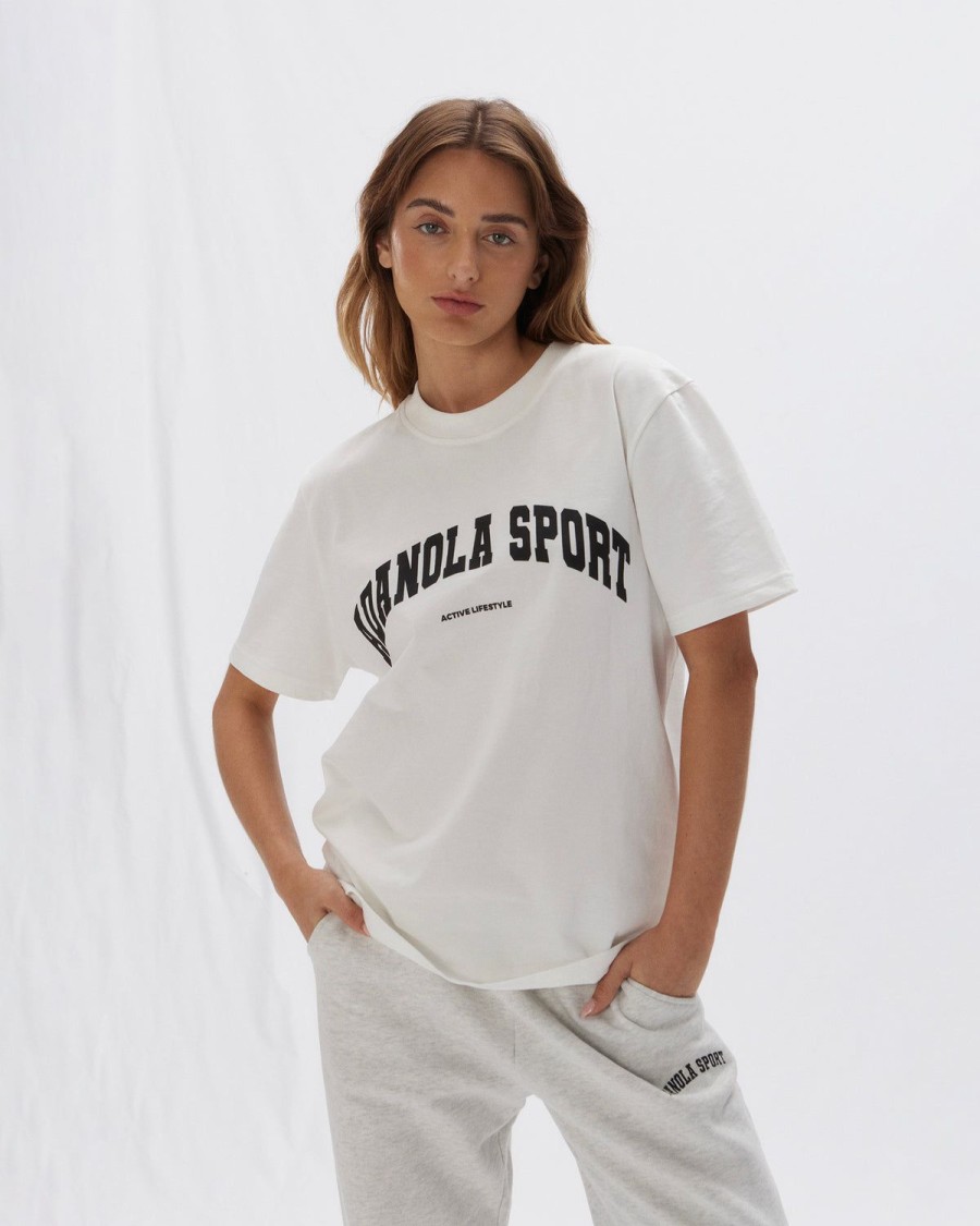 Adanola Adanola Sport Short Sleeve Oversized T-Shirt - White