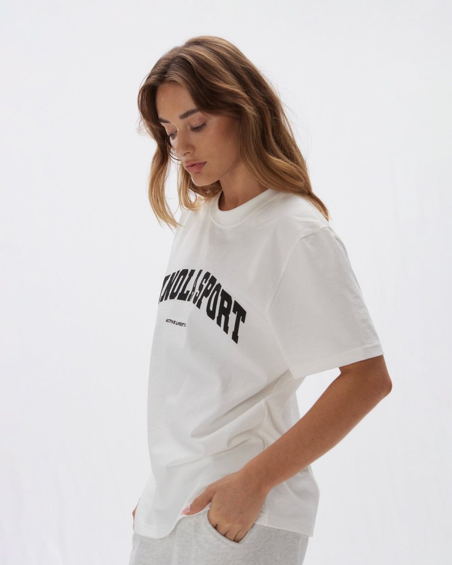 Adanola Adanola Sport Short Sleeve Oversized T-Shirt - White