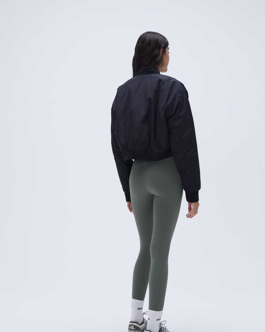 Adanola Crop Bomber Jacket - Black