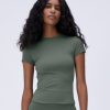 Adanola Ultimate Short Sleeve Longline Top - Khaki Green