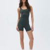 Adanola Ultimate Scoop Neck Sleeveless Romper - Dark Olive