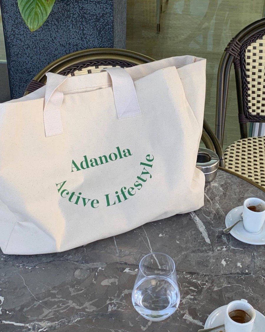 Adanola Active Lifestyle Tote Bag - Cream/Green