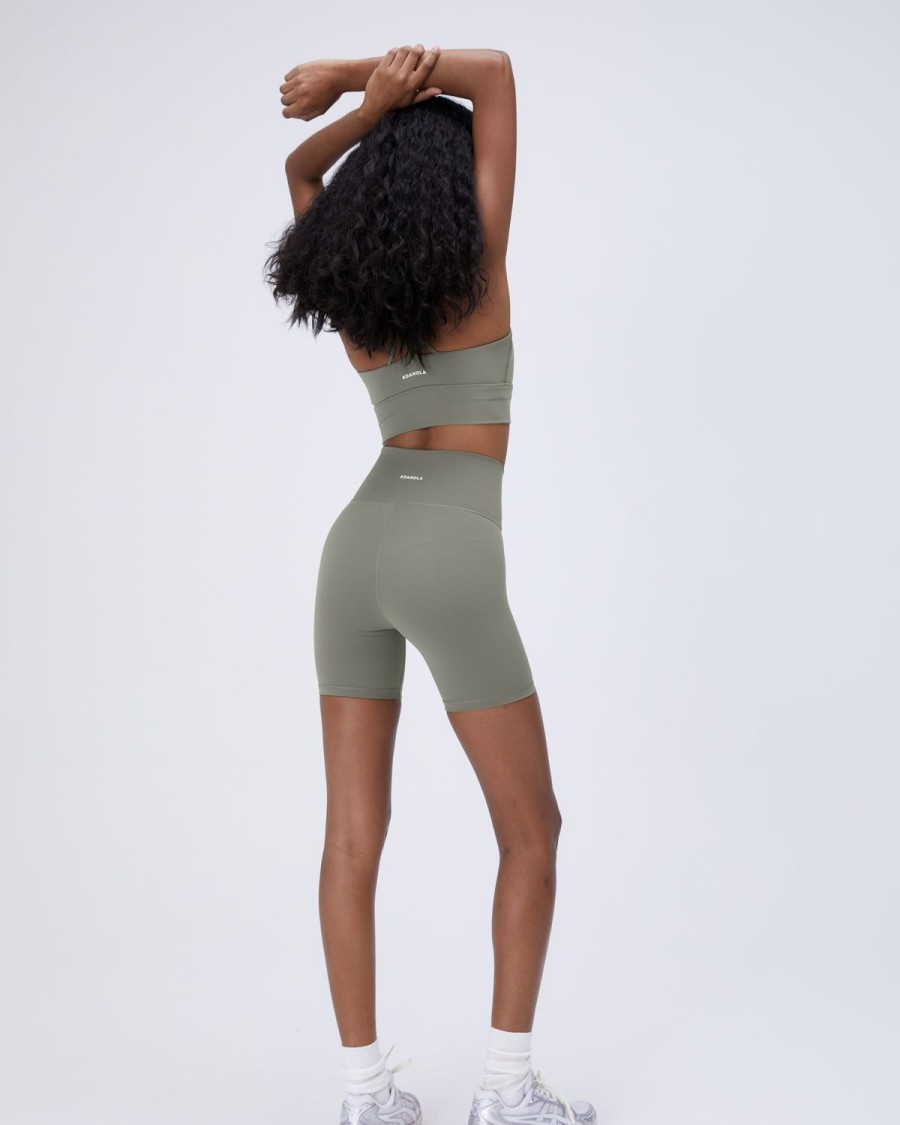 Adanola Ultimate Wrap Over Crop Shorts - Olive Green