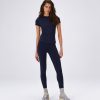 Adanola Ultimate Short Sleeve Longline Top - Navy Blue